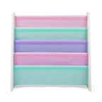 Étagère à Livres Enfant 4 Niveaux Organisateur de Livres Blanc/Pastel Frais : Petite Étagère pour Chambre d'Enfant, MDF
