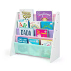 Étagère à Livres Enfant 4 Niveaux Organisateur de Livres Blanc/Pastel Frais : Petite Étagère pour Chambre d'Enfant, MDF