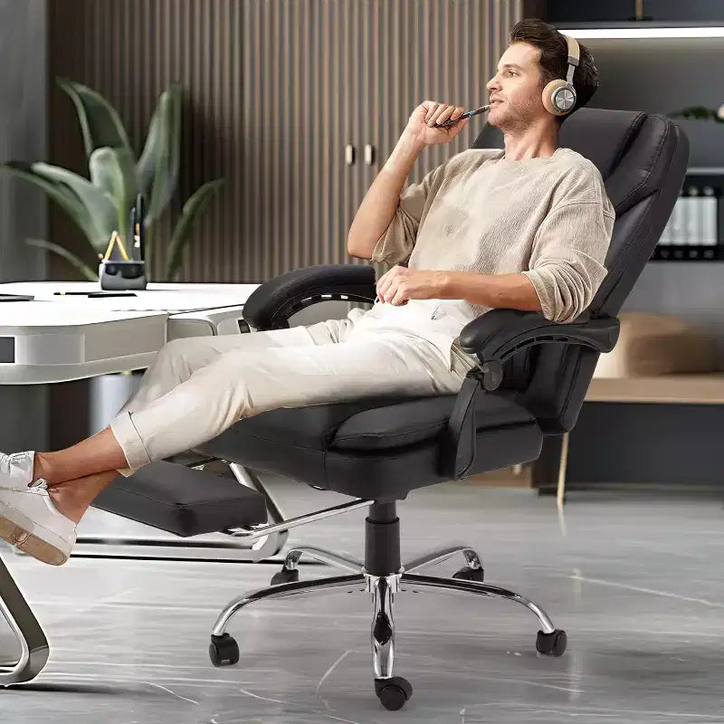 Chaise de bureau de massage 6 points, noire