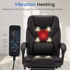 Chaise de bureau de massage 6 points, noire