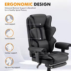 Chaise de bureau de massage 6 points, noire