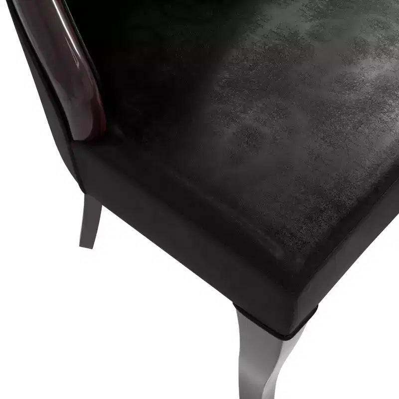Chaise de salle à manger capitonnée en cuir/velours, chaise de cuisine confortable avec pieds en bois d'hévéa