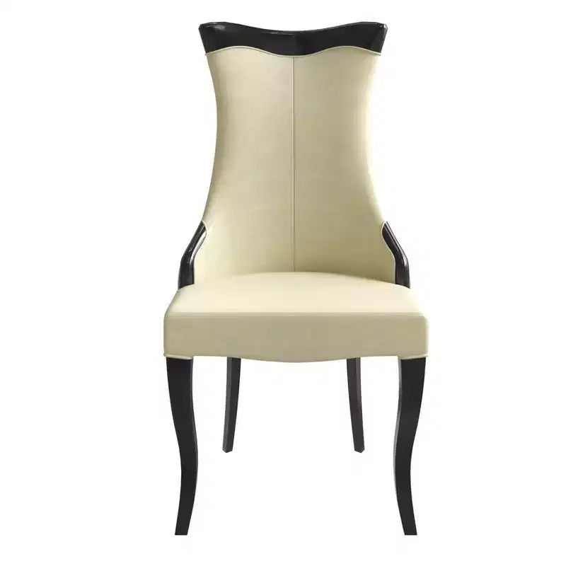 Chaise de salle à manger capitonnée en cuir/velours, chaise de cuisine confortable avec pieds en bois d'hévéa