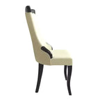 Chaise de salle à manger capitonnée en cuir/velours, chaise de cuisine confortable avec pieds en bois d'hévéa