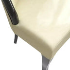 Chaise de salle à manger capitonnée en cuir/velours, chaise de cuisine confortable avec pieds en bois d'hévéa
