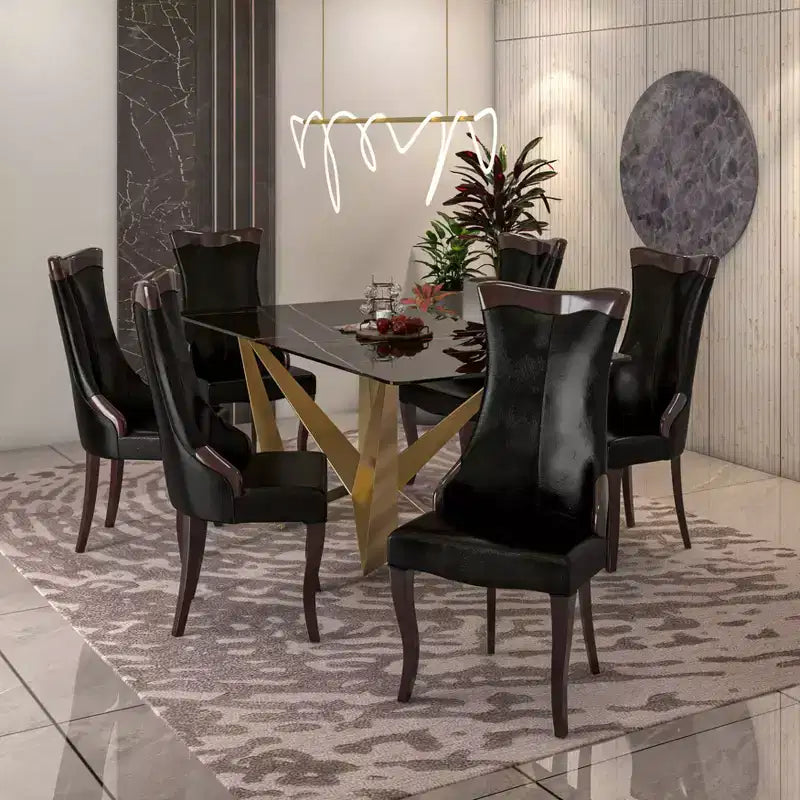 Chaise de salle à manger capitonnée en cuir/velours, chaise de cuisine confortable avec pieds en bois d'hévéa
