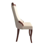 Chaise de salle à manger capitonnée en cuir/velours, chaise de cuisine confortable avec pieds en bois d'hévéa