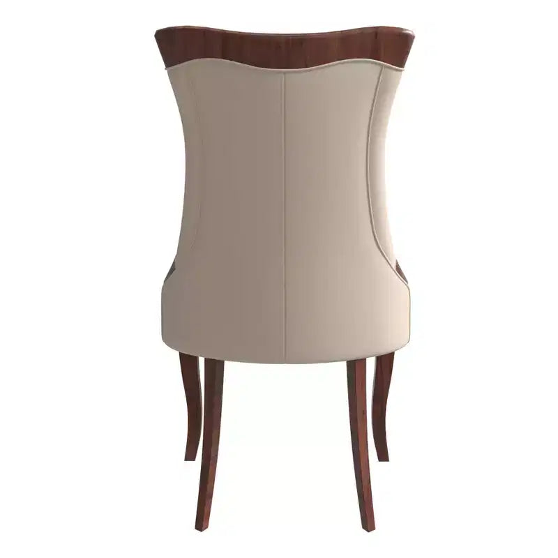 Chaise de salle à manger capitonnée en cuir/velours, chaise de cuisine confortable avec pieds en bois d'hévéa
