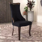 Chaise de salle à manger capitonnée en cuir/velours, chaise de cuisine confortable avec pieds en bois d'hévéa