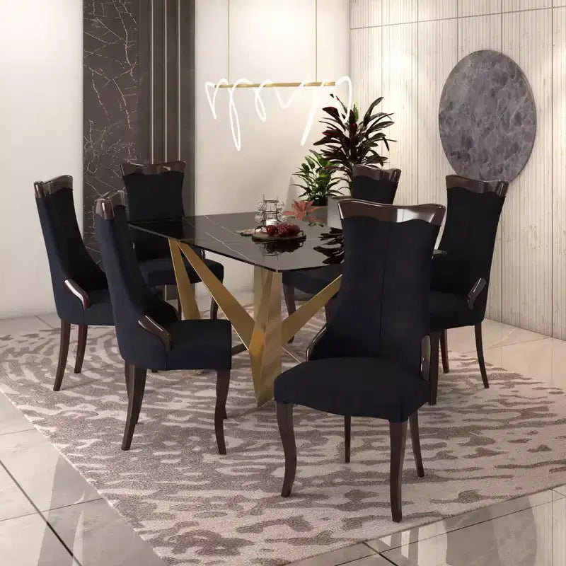Chaise de salle à manger capitonnée en cuir/velours, chaise de cuisine confortable avec pieds en bois d'hévéa