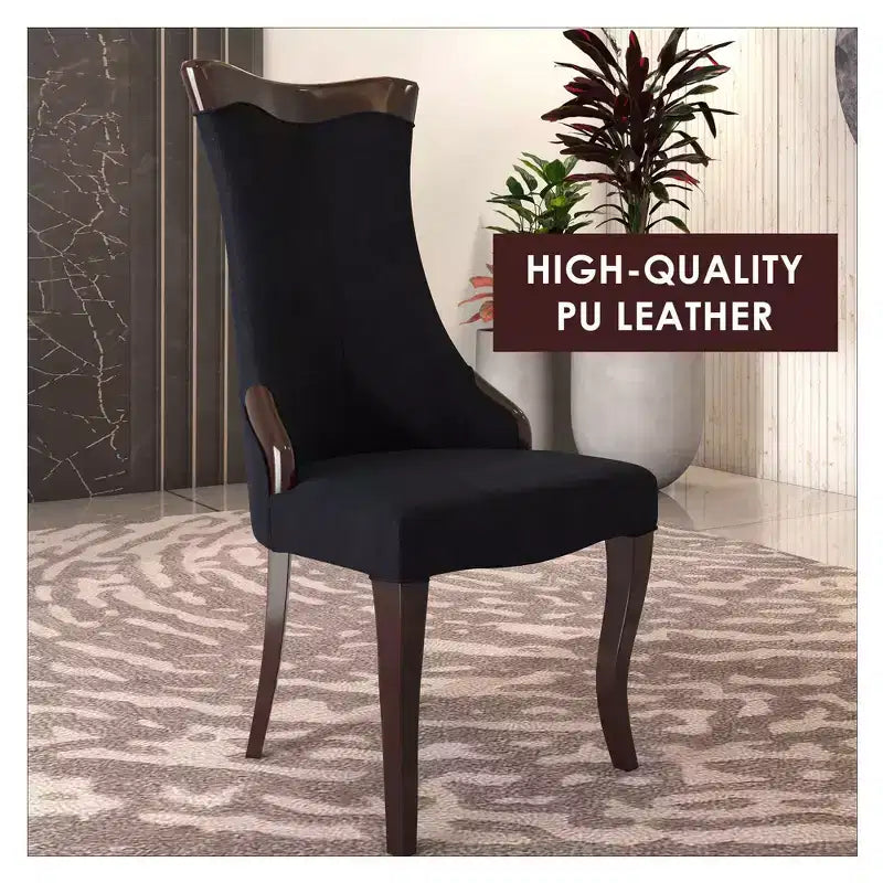 Chaise de salle à manger capitonnée en cuir/velours, chaise de cuisine confortable avec pieds en bois d'hévéa