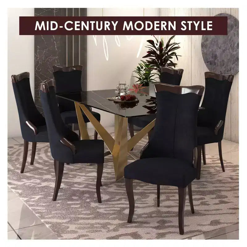 Chaise de salle à manger capitonnée en cuir/velours, chaise de cuisine confortable avec pieds en bois d'hévéa
