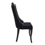 Chaise de salle à manger capitonnée en cuir/velours, chaise de cuisine confortable avec pieds en bois d'hévéa