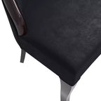 Chaise de salle à manger capitonnée en cuir/velours, chaise de cuisine confortable avec pieds en bois d'hévéa