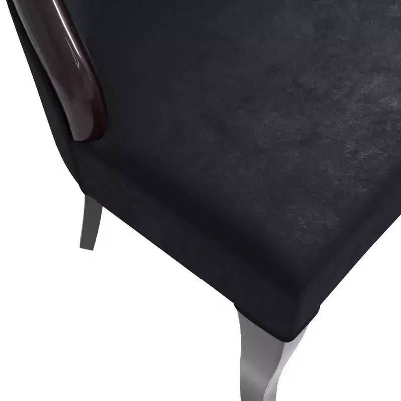 Chaise de salle à manger capitonnée en cuir/velours, chaise de cuisine confortable avec pieds en bois d'hévéa