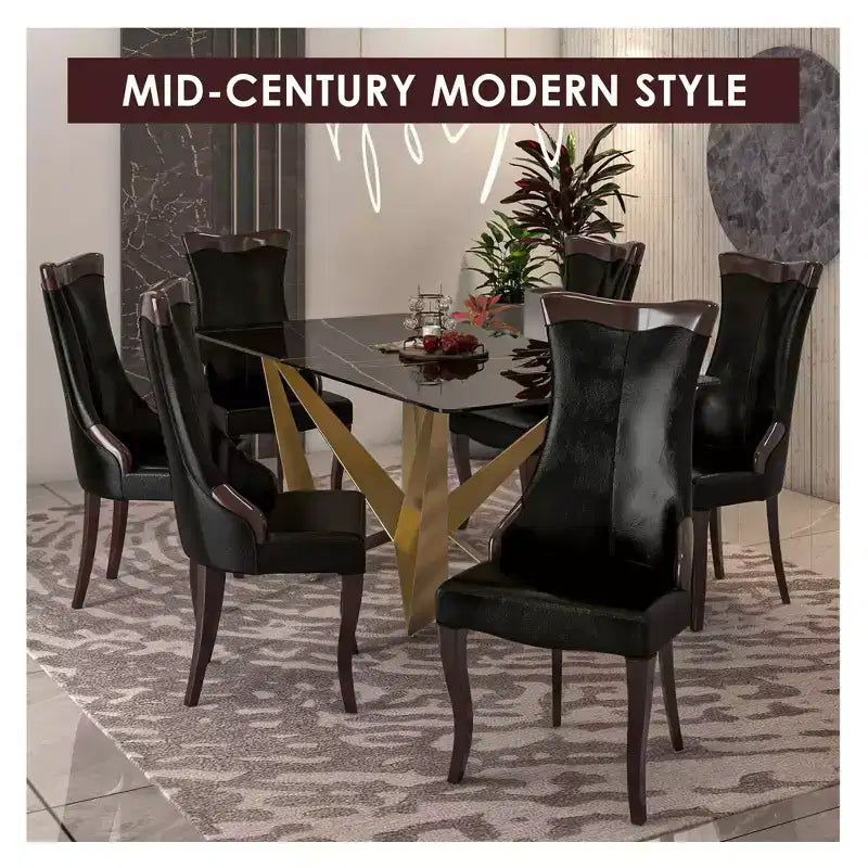 Chaise de salle à manger capitonnée en cuir/velours, chaise de cuisine confortable avec pieds en bois d'hévéa