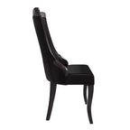 Chaise de salle à manger capitonnée en cuir/velours, chaise de cuisine confortable avec pieds en bois d'hévéa