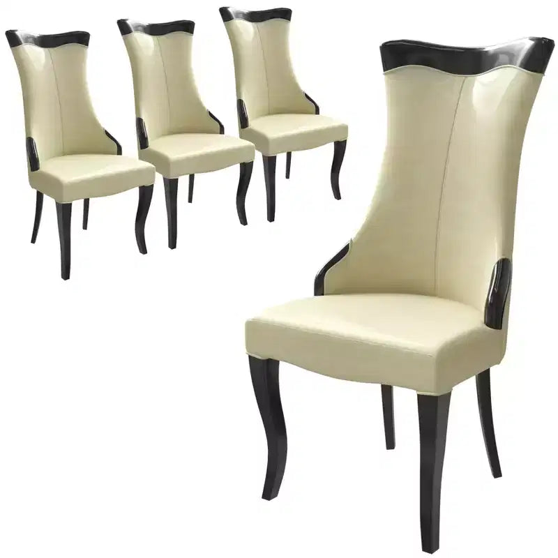 Chaise de salle à manger capitonnée en cuir/velours, chaise de cuisine confortable avec pieds en bois d'hévéa