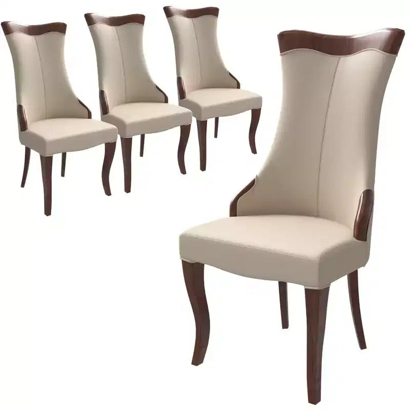 Chaise de salle à manger capitonnée en cuir/velours, chaise de cuisine confortable avec pieds en bois d'hévéa