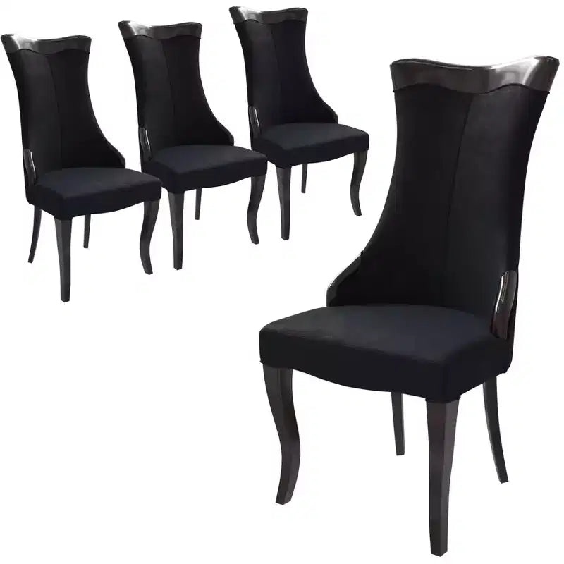 Chaise de salle à manger capitonnée en cuir/velours, chaise de cuisine confortable avec pieds en bois d'hévéa