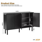 Meuble à chaussures d'entrée de 55", armoire à chaussures à 3 niveaux avec 4 portes, buffet avec étagères réglables pour couloir et salon