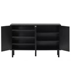 Meuble à chaussures d'entrée de 55", armoire à chaussures à 3 niveaux avec 4 portes, buffet avec étagères réglables pour couloir et salon