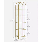 Étagère à 5 niveaux, étagère en verre trempé, design arqué