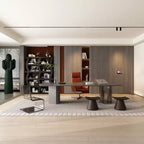 Étagère ouverte décorative de forme unique, rangement multifonctionnel avec plusieurs compartiments, noire