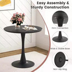 Table à manger ronde moderne avec 4 chaises pour petite cuisine
