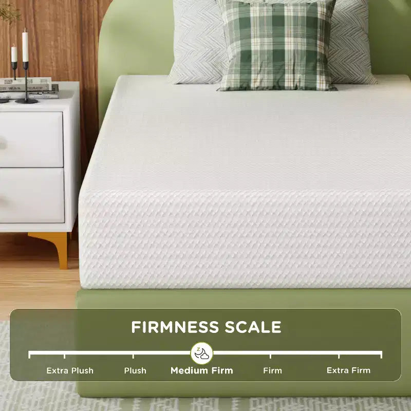 Matelas 10 Pouces Mousse à Mémoire de Forme Gel Matelas Fermeté Moyenne pour Sommeil Frais et Soulagement de la Pression Certifié CertiPUR-US