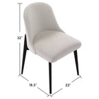 Table de salle à manger ronde moderne de 52 pouces avec 6 chaises rembourrées, plateau en bois texturé noir, pied plissé, sièges beiges pour cuisine salle à manger