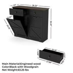 Meuble de Rangement Double de Style Ferme avec 4 Tiroirs, Meuble Autoportant, Meuble de Tri de Linge Style Grange pour Cuisine
