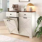 Meuble de Rangement Double de Style Ferme avec 4 Tiroirs, Meuble Autoportant, Meuble de Tri de Linge Style Grange pour Cuisine