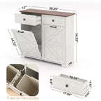 Meuble de Rangement Double de Style Ferme avec 4 Tiroirs, Meuble Autoportant, Meuble de Tri de Linge Style Grange pour Cuisine