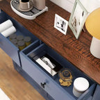Meuble de Rangement Double de Style Ferme avec 4 Tiroirs, Meuble Autoportant, Meuble de Tri de Linge Style Grange pour Cuisine