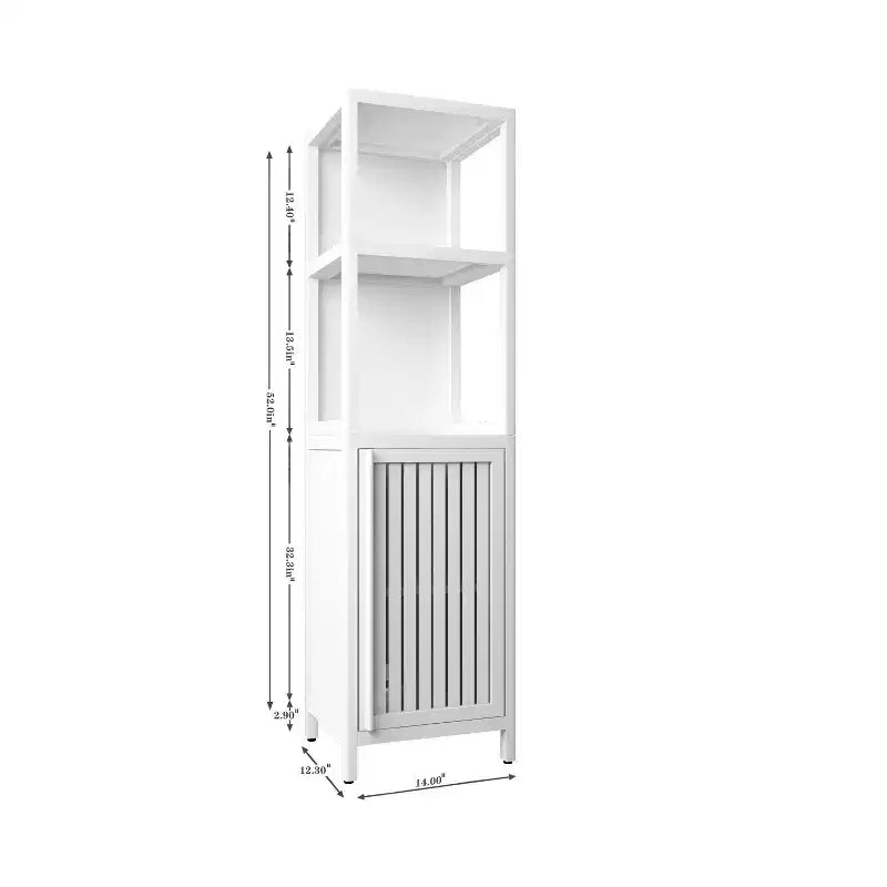 Meuble de rangement de salle de bain en bambou, meuble autoportant multifonctionnel avec 2 étagères et 1 porte, organisateur de salle de bain et de cuisine