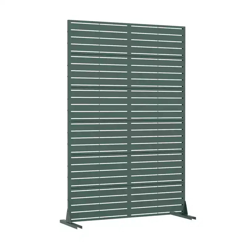Paravent d'extérieur en métal de 72x47 pouces, paravent de séparation autoportant pour l'intérieur, blanc