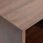 Meuble TV 55 po Noyer pour téléviseurs jusqu'à 60 po, Panneau de porte en corde tressée, Petit meuble console multimédia avec tiroir, Marron