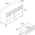 Commode 6 tiroirs (verrouillage) – Noyer ambré