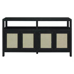 Bahut de style bohème, buffet avec 4 portes et 1 étagère ouverte, meuble de rangement pour salon, salle à manger, cuisine