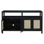 Bahut de style bohème, buffet avec 4 portes et 1 étagère ouverte, meuble de rangement pour salon, salle à manger, cuisine