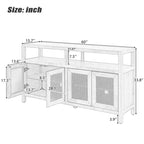 Bahut de style bohème, buffet avec 4 portes et 1 étagère ouverte, meuble de rangement pour salon, salle à manger, cuisine