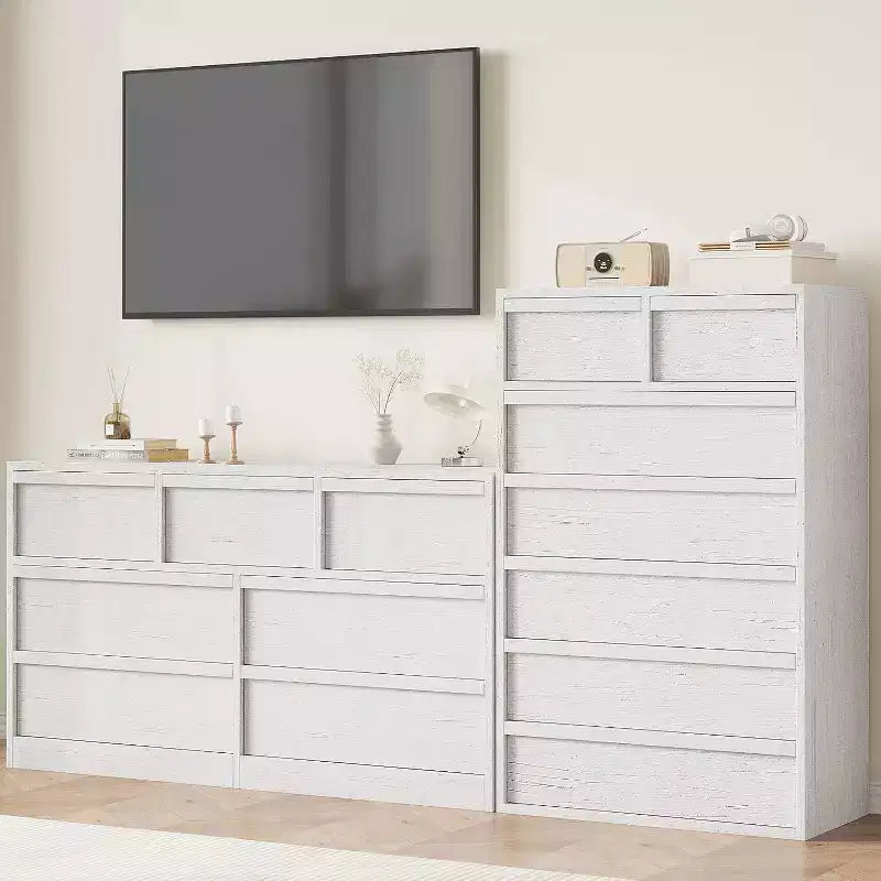 Commode de chambre à 5 ou 7 tiroirs, commode haute moderne avec grand espace de rangement, organisateur en bois pour salon, chambre d'enfant, entrée