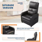 Fauteuil Inclinable Électrique - Chaleur et Massage, Fauteuil Relax Électrique Réglable Ergonomique en Cuir PU, Dossier Haut, Siège Rembourré, Sièges de Cinéma Maison