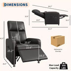 Fauteuil Inclinable Électrique - Chaleur et Massage, Fauteuil Relax Électrique Réglable Ergonomique en Cuir PU, Dossier Haut, Siège Rembourré, Sièges de Cinéma Maison