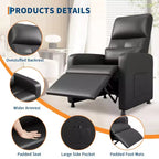 Fauteuil Inclinable Électrique - Chaleur et Massage, Fauteuil Relax Électrique Réglable Ergonomique en Cuir PU, Dossier Haut, Siège Rembourré, Sièges de Cinéma Maison