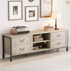 Meuble TV pour téléviseur 70 pouces, meuble de rangement pour salon avec placard et étagères ouvertes, meuble de console TV pour salon, chambre à coucher