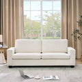 GustoWave 84 Cloud Couch with Deep Seat, 3-Seater Corduroy Couches, Modern Upholstered Sofa with Wide Armrests for Living Room, Beige