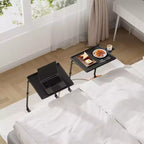 Table de plateau TV réglable, Table de dîner TV sur lit ou canapé, Table pliante confortable avec 6 réglages de hauteur et 3 réglages d'angle d'inclinaison, Table d'appoint