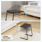 Table de plateau TV réglable, Table de dîner TV sur lit ou canapé, Table pliante confortable avec 6 réglages de hauteur et 3 réglages d'angle d'inclinaison, Table d'appoint